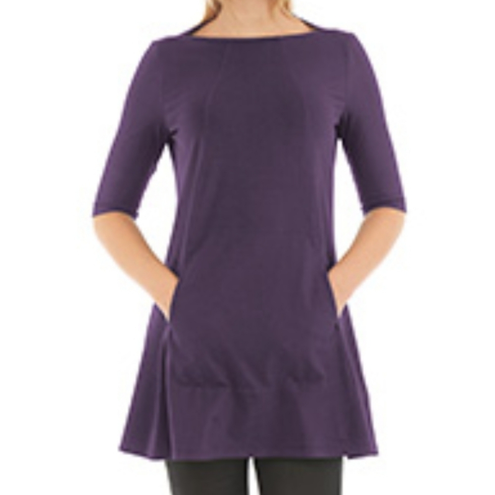 TRAPEZE HEM COTTON KNIT TOP